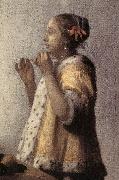 VERMEER VAN DELFT, Jan Woman with a Pearl Necklace (detail)  gff china oil painting artist